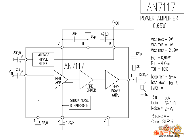 AN7117 音响IC电路图  第1张