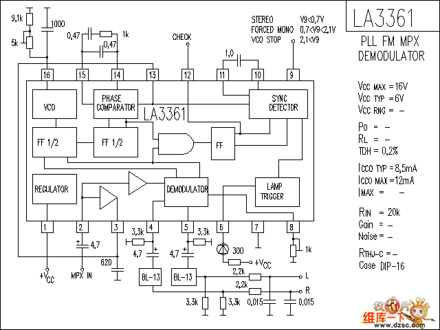 LA3361 音响IC电路图  第1张