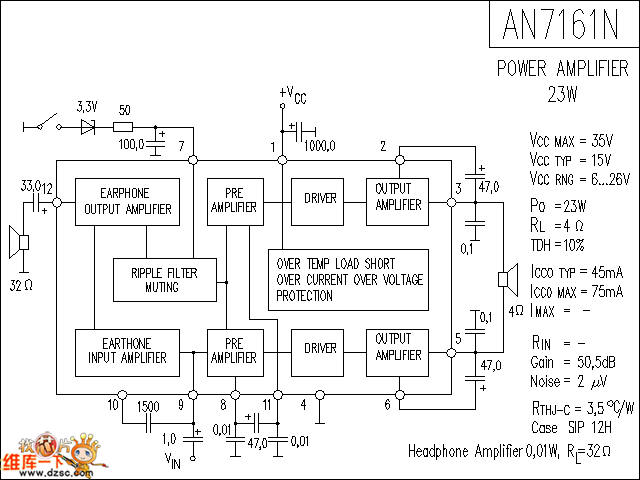 AN7161N 音响IC电路图  第1张