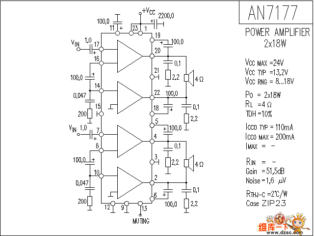 AN7177 音响IC电路图  第1张