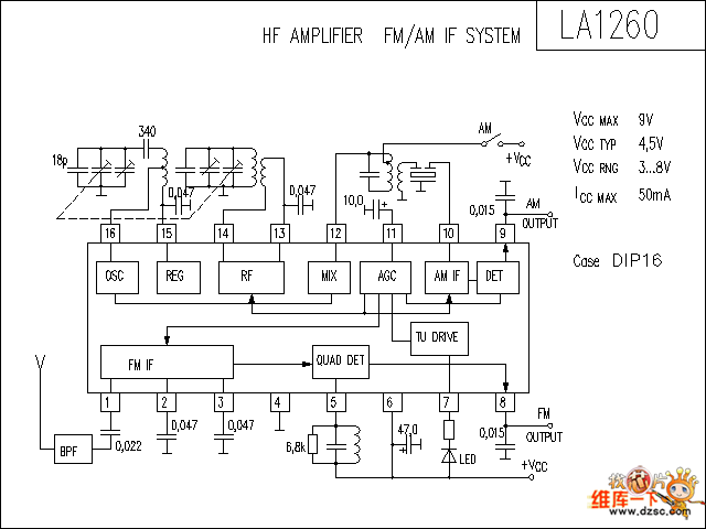 LA1260 音响IC电路图  第1张