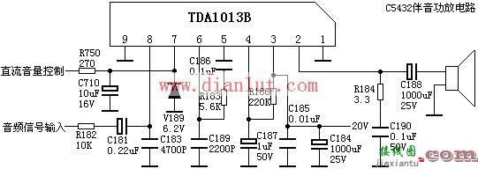 TDA1013B伴音功放电路及引脚功能图  第1张