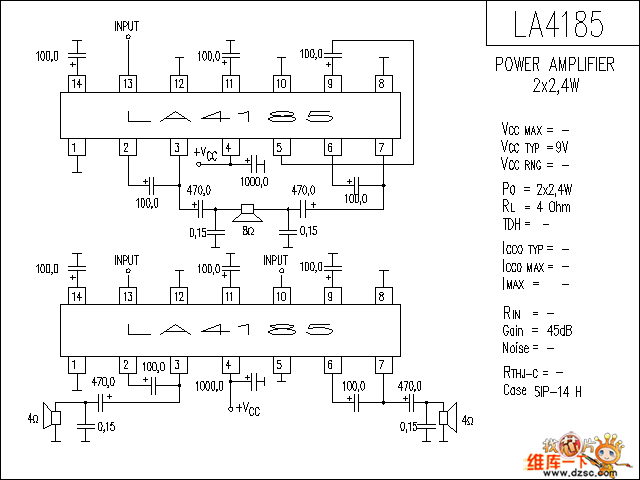 LA4185 音响IC电路图  第1张