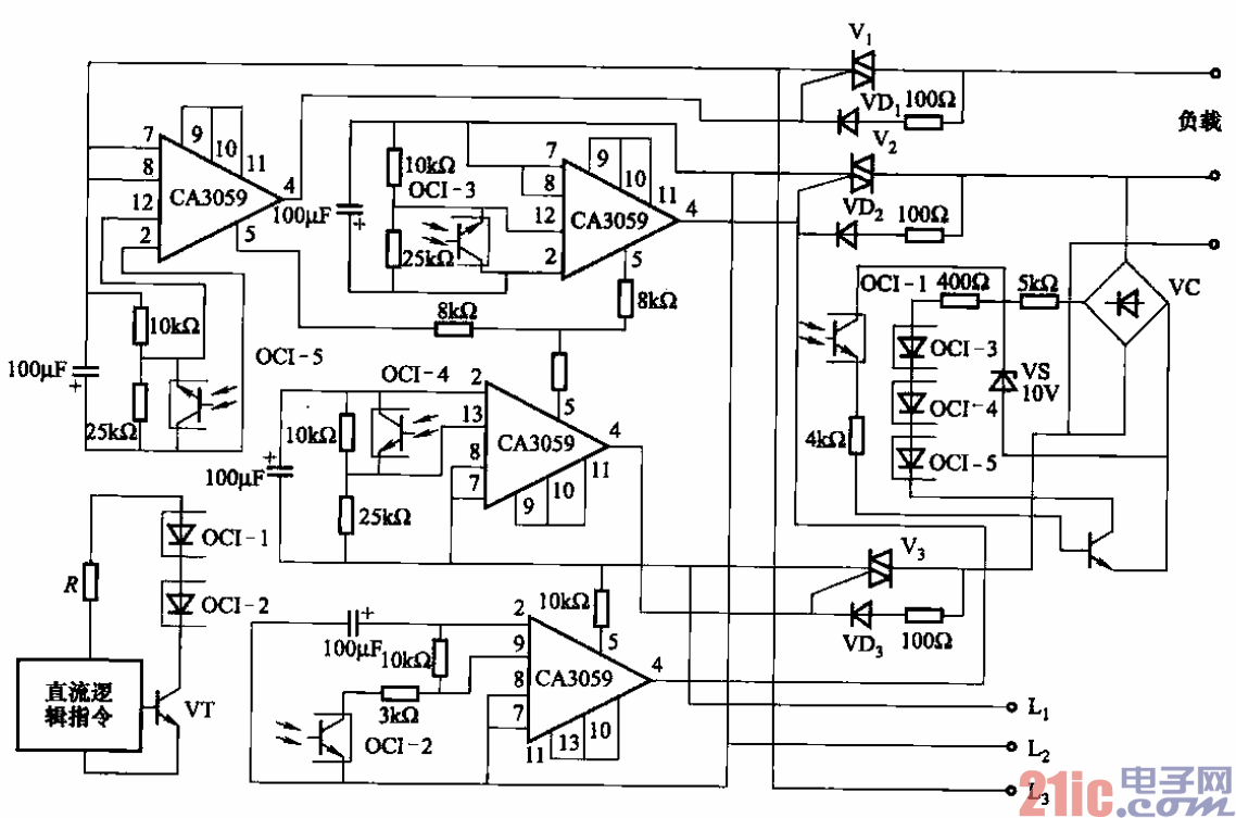 采用CA3058型零触发集成电路的三相零压开关电路  第1张