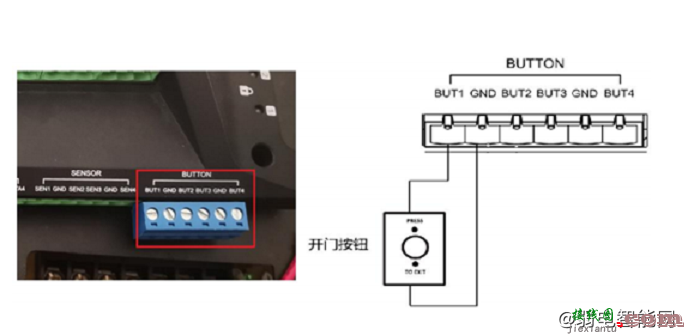 海康威视DS-K2600/DS-K2700/DS-K2800系列门禁主机对接门磁，开门按钮的接线图接线方法  第7张