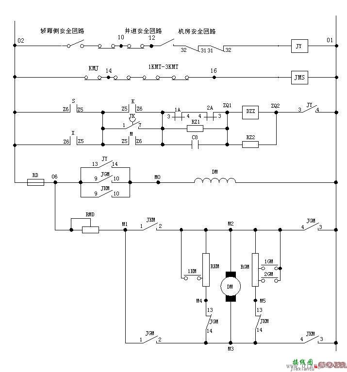 双速电梯电气原理图及PLC安装接线图绘制  第2张