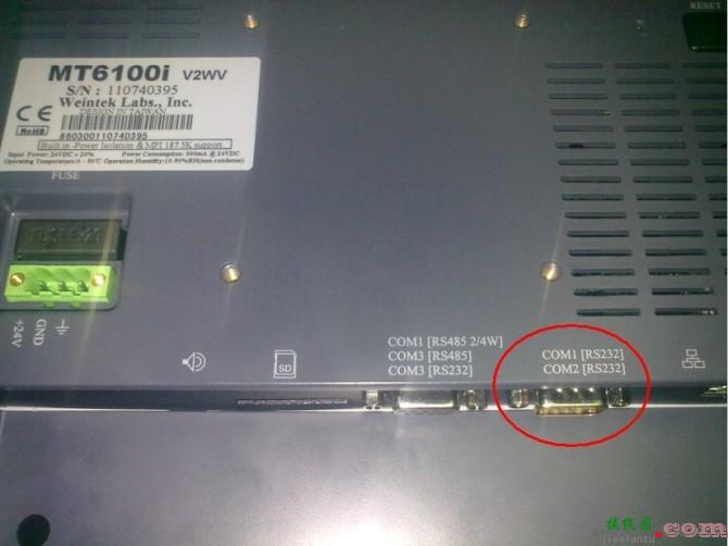 威伦MT6100i触摸屏与欧姆龙PLC通讯电缆接线图  第2张