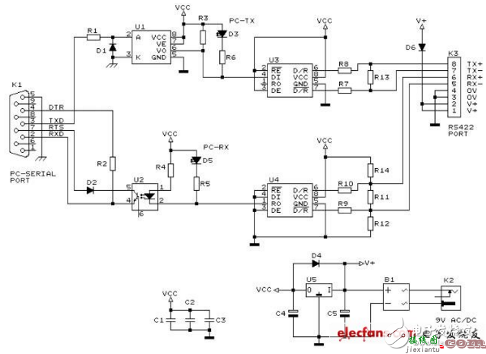 光电隔离电路设计方案（六款基于光耦、AD210AN的光电隔离电路图）  第4张