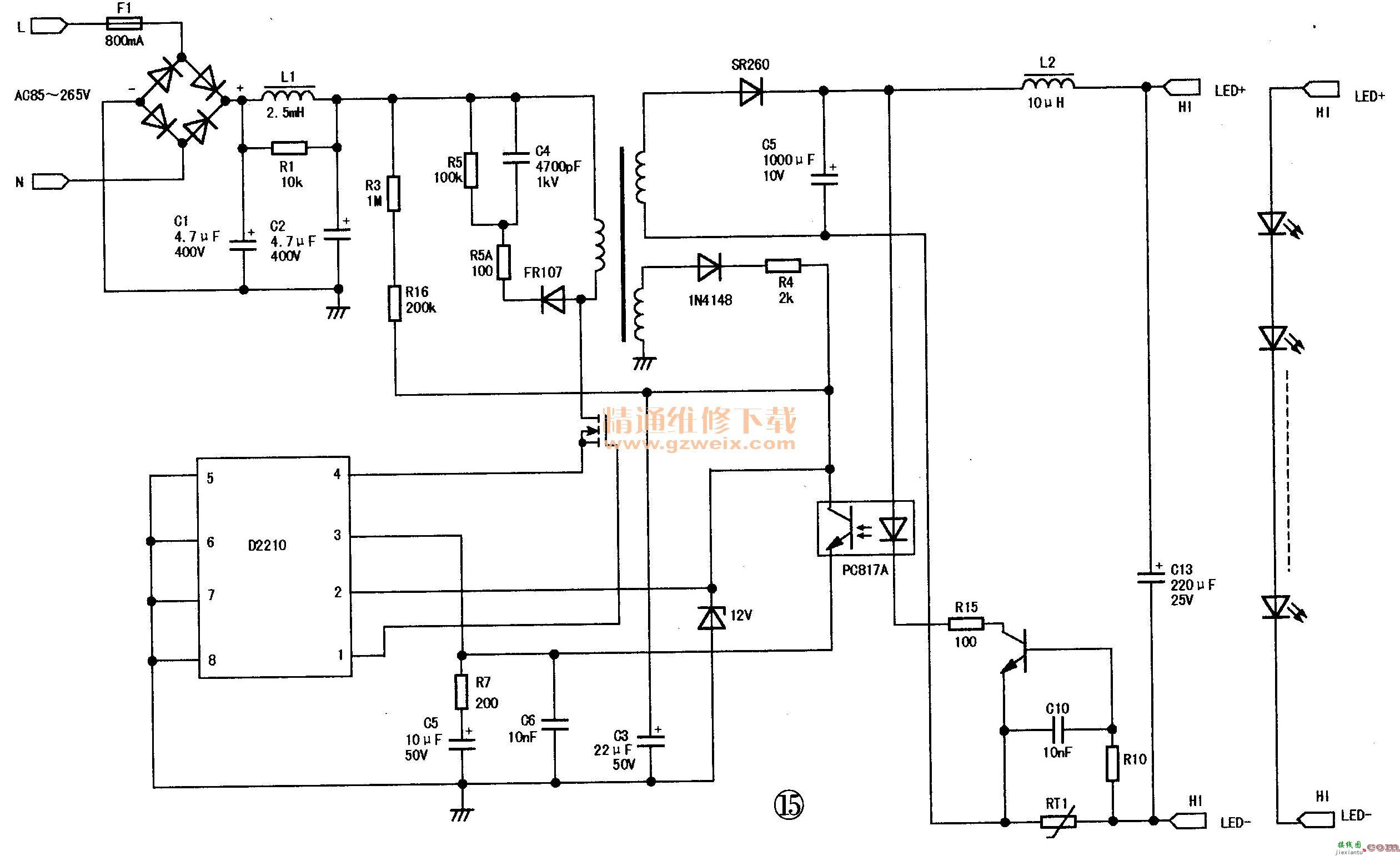 D系列LED驱动芯片特点与典型应用电路（下）  第5张